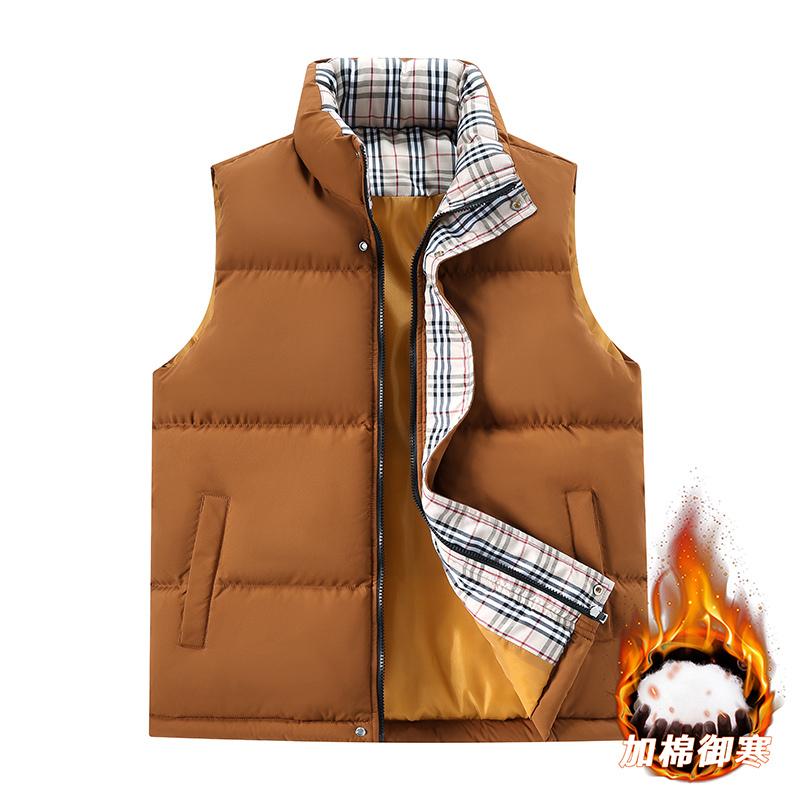 New Autumn and Winter Men's Vests Loose and Versatile Vests Thickened Casual Stand-up Collar Jackets Warm and Fashionable Tops