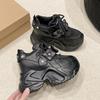 New Women Autumn Sport Dad Shoes High Top Chunky Casual Sneakers Thick Bottom Mesh Shoes Woman 10CM Lace-up Platform Sneakers
