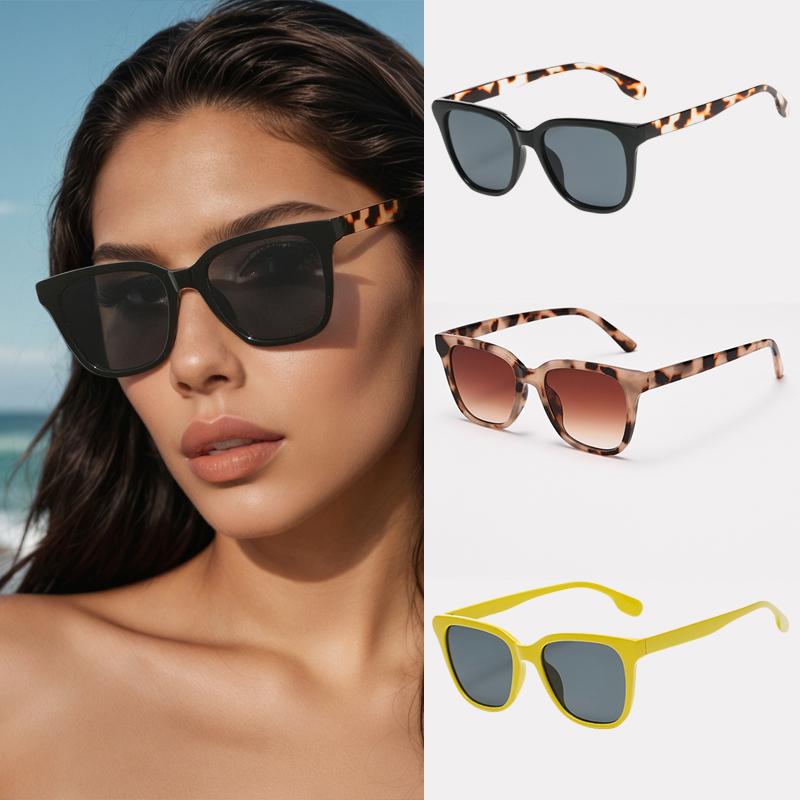 3pcs Pack Trendy Small Square Frame Sunglasses Women Vintage Brand Candy Sun Glasses Ladies Leopard Luxury Shades UV400
