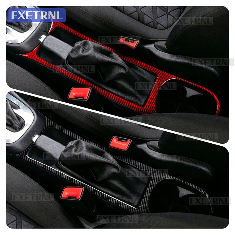 For Opel Corsa E X15 2015 2016 2017 2018  LHD RHD Real Soft Carbon Fiber Car Gear Shift Handbrake Frame Trim Sticker