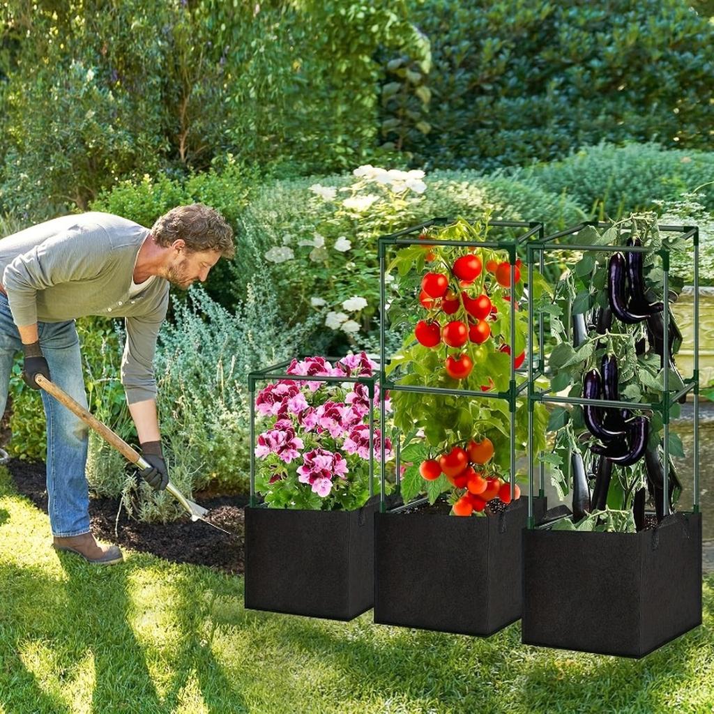 3-Pack 26.5L Breathable Gardening Bags Lightweight, For Indoor And Outdoor Getables And Flowers • Traditional , Non-Woven Material