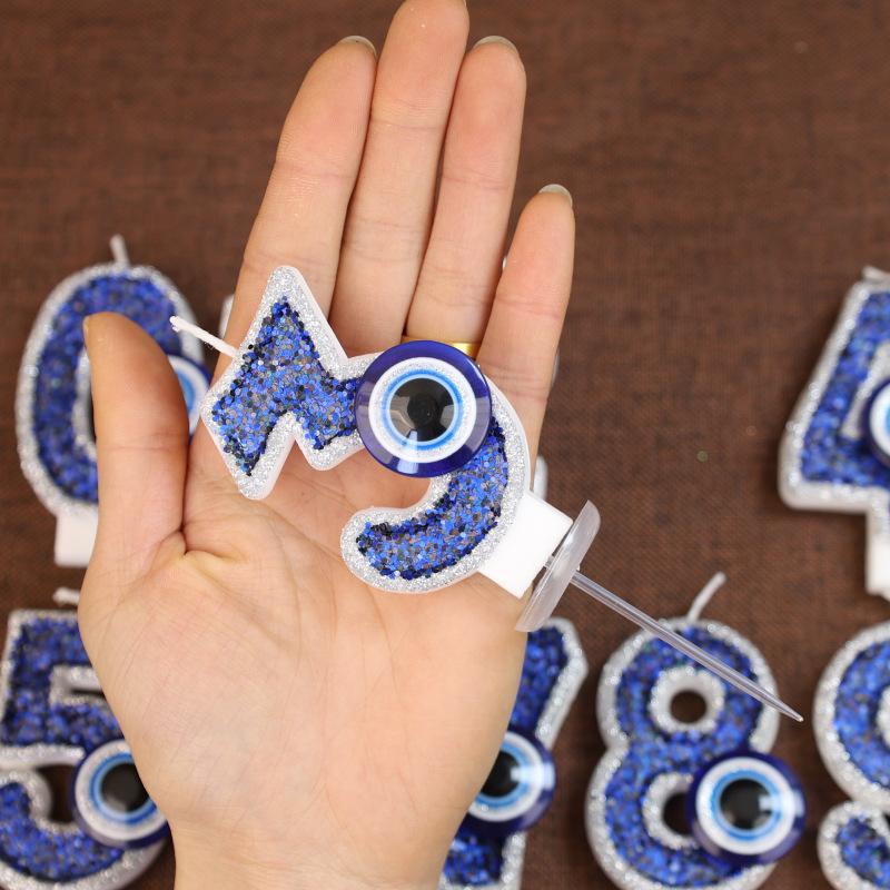 Digitale Geburtstagskerze, Kuchendekoration, Party, handgefertigt, DIY, digitale Kerze, Teufelsauge