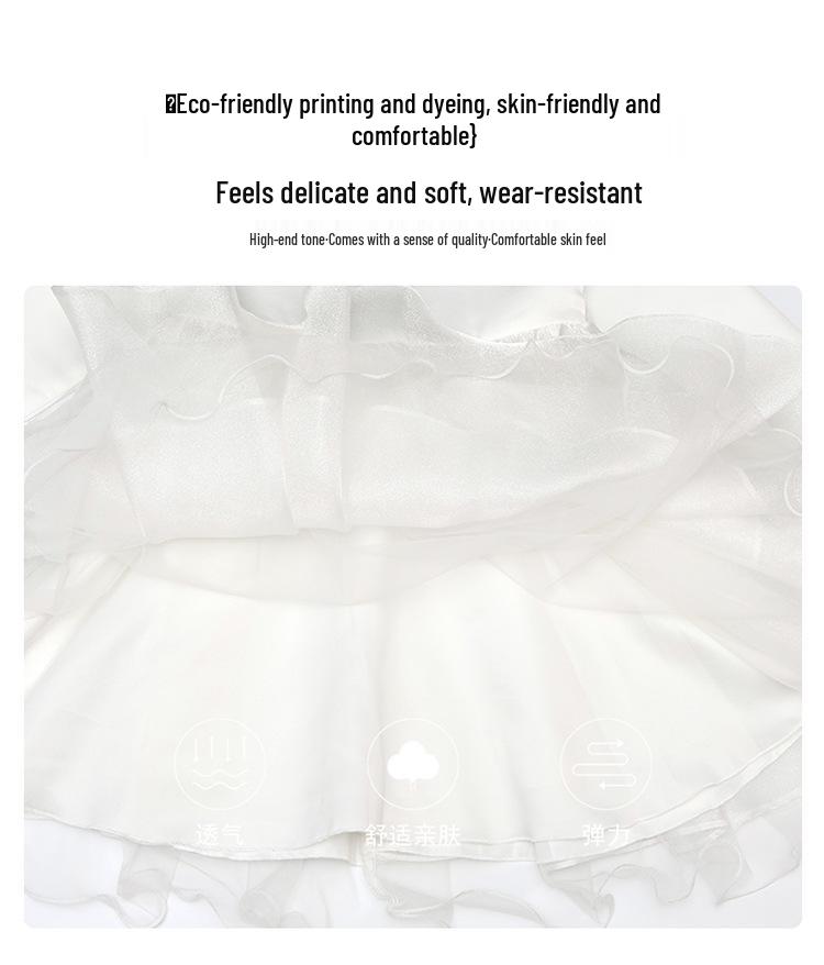 White Tulle Dress for Girls, Ages 2-7 - Spring/Autumn Flower Girl Dress