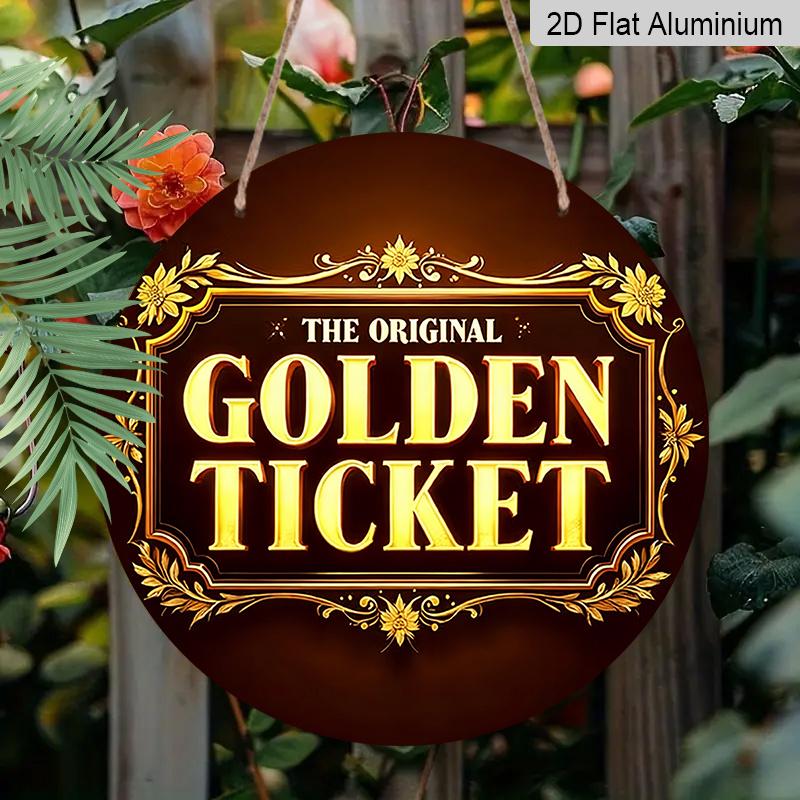 

2D Flat Aluminum Vintage Chocolate Factory Lottery Ticket Pattern Sign, 7.87 Inches X 7.87 Inches. Suitable for Bars, Garages, Outdoor, Workshops 1pc