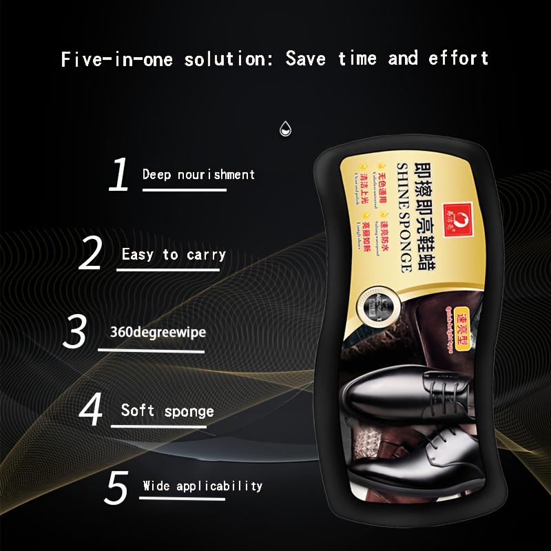 Quick Shine Sponge Shoe Cleaner - Portable Colorless Leather Care Sponge Shoe Polish Brush - Suitable for Leather Clothing,Shoes