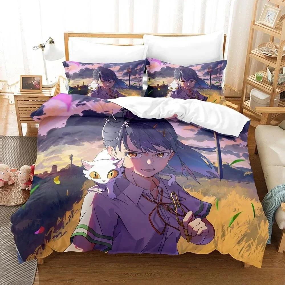 Comforter New 3D Anime Suzume No Tojimari Bedding Set Printed Bed Set With Bed Single Double Queen Super King Size