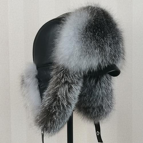 Hot High-end Luxury Fur Hat Men's Fox Fur Hat Lei Feng Cap Ear Cap Fur Necessary Hat Real Fur Hat 100% Sheepskin Top Fox Hat