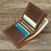 Bifold Design Men Genuine Leather Wallet Retro Male Purse Handmade Wallet  Outdoor