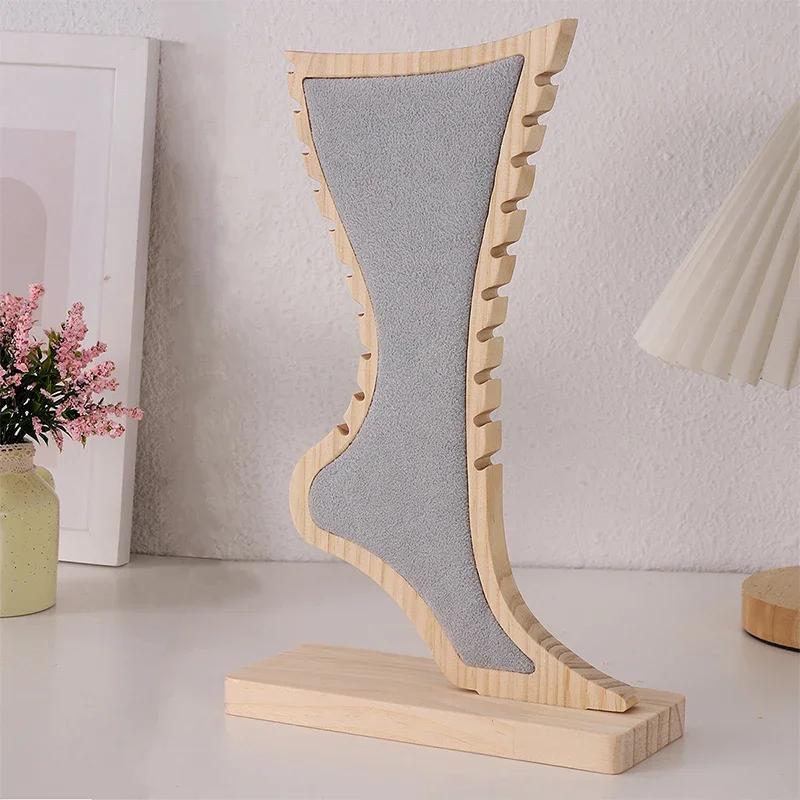 New Solid Wood Necklace Display Stand Jewelry Rack Pendant Holder Foot Jewelry Display Props Jewelry Store Counter Display Rack
