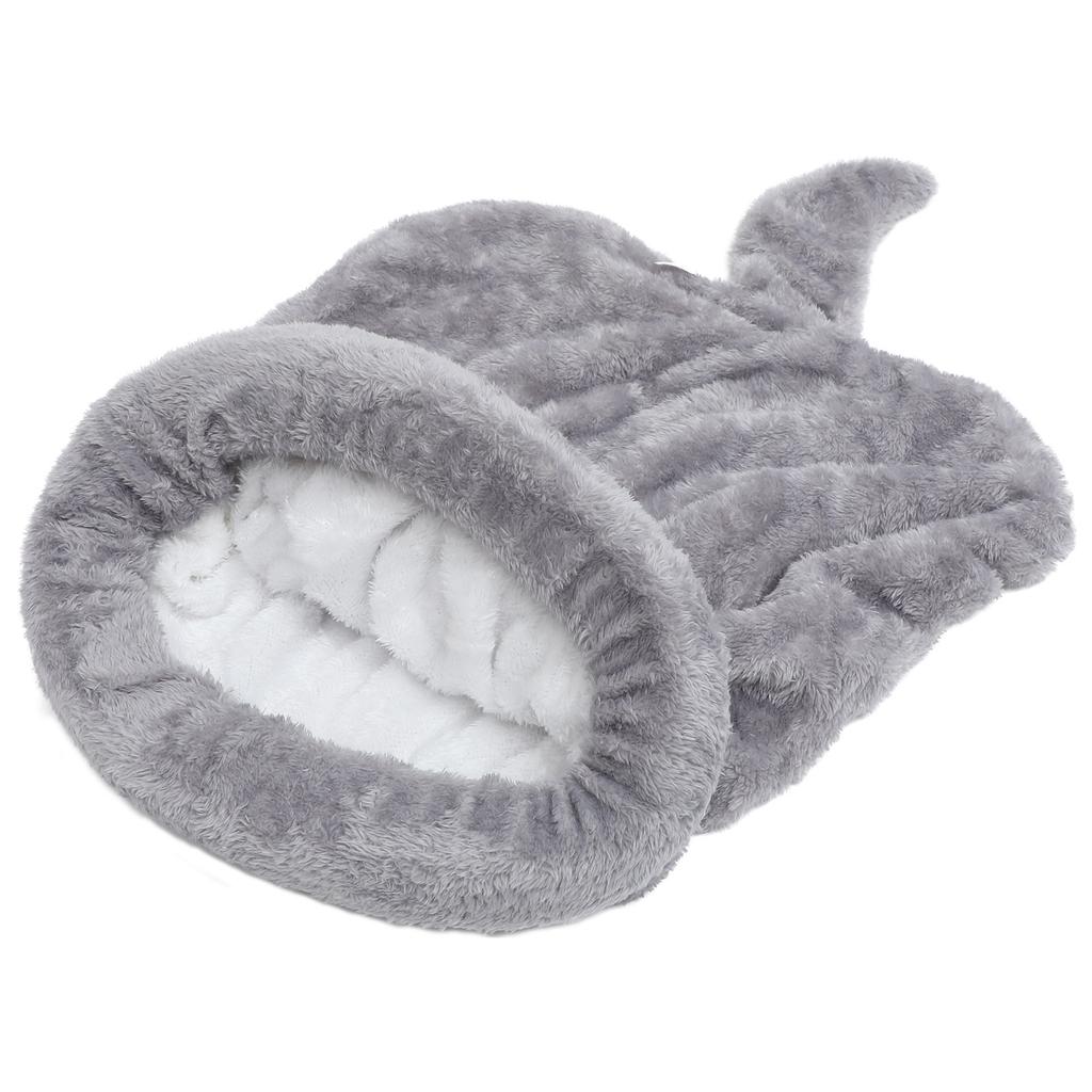 Pet Sleeping Bag Small Dog Cat Warm Bed Soft Comfortable Cushion Kennels Warm Mat Gray Size Dog Sleeping Bag
