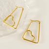 Minimalist Titanium Steel Heart Earrings - Luxury Irregular Design for Women
