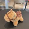 Plush Pony Charming Keychain In Deep Coffee With Silver Rings Great For Ages All