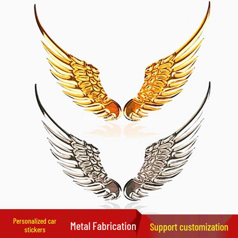 3D Metal Angel and Eagle Wings Car Logo Sticker for Sedan Customization