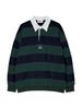 THE GREEN LAB Striped Rugby Collar Sweatshirt [Green/Navy]