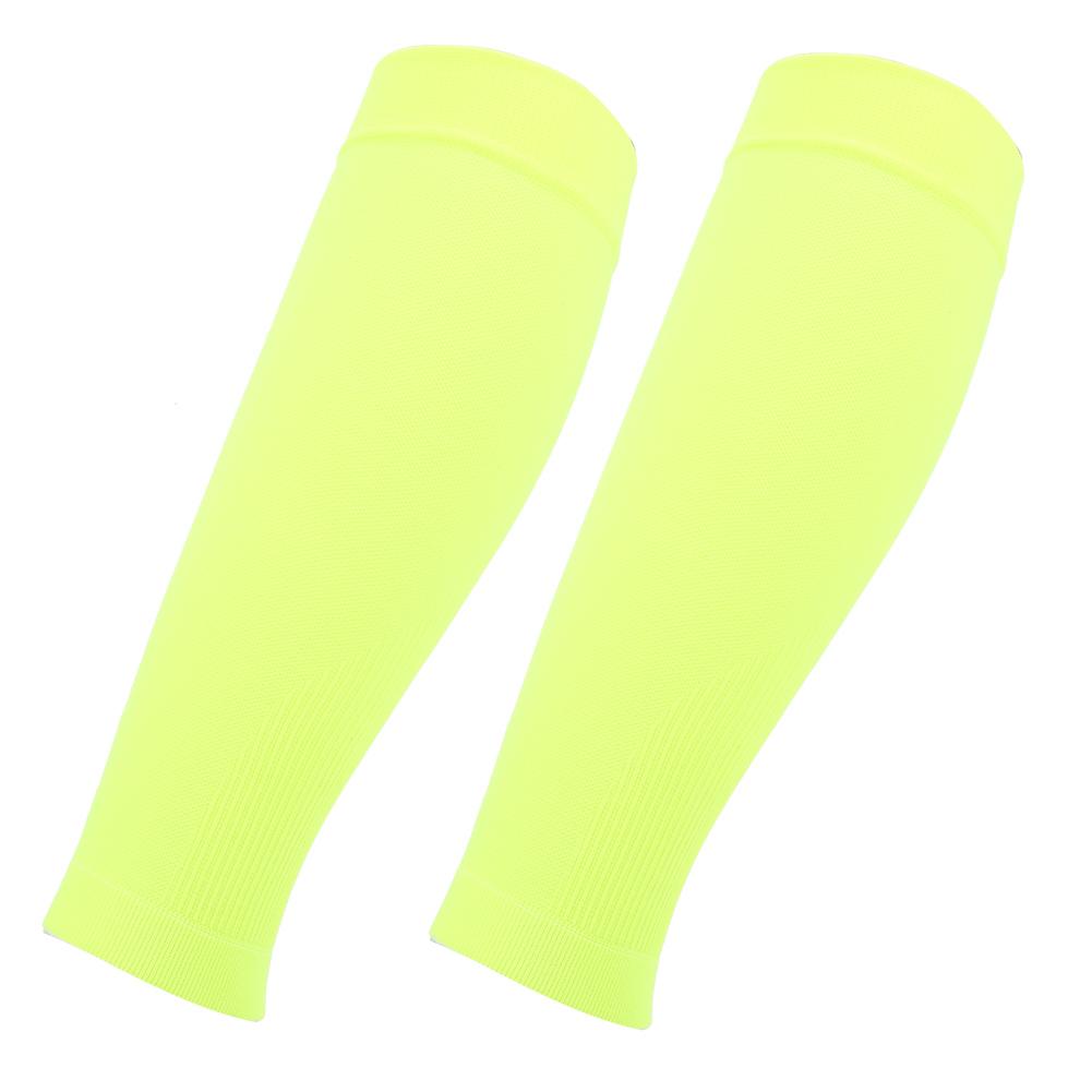 1Pair Mumian Sport Training Shin Pads Calf Sleeves Breathable Protective Gear Fluorescent GreenS