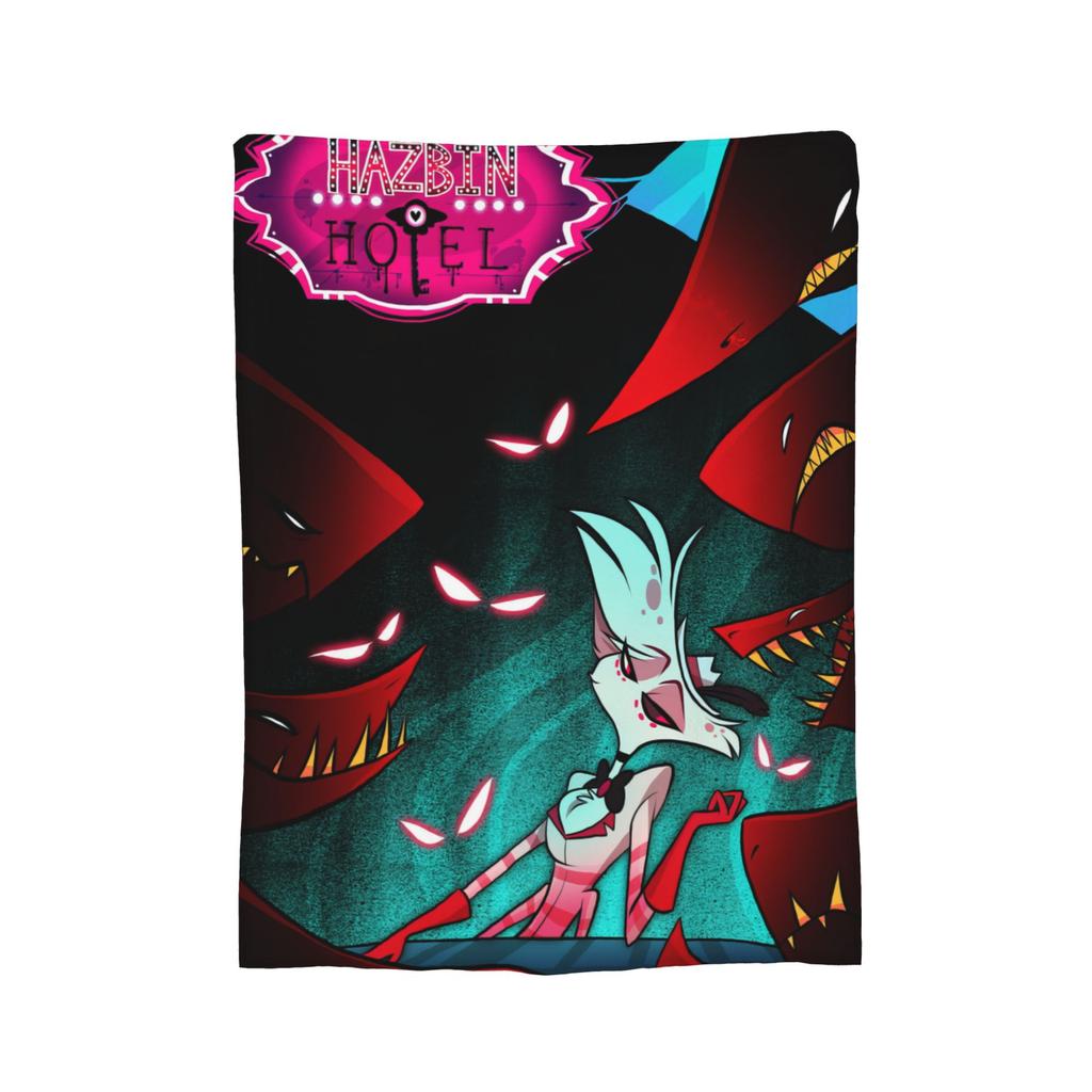 Cartoon Hazbins Hotels Blanket Velvet Print   Multifunction Lightweight Thin Throw Blanket for Sofa Car Bedspread