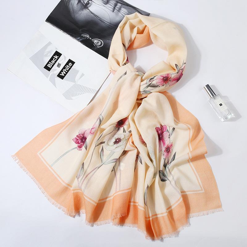 Winter Wool Scarf Women's Long Thermal Scarf Shawl Dual-purpose
