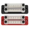 2Pcs Power Distribution Block Black Red 12‑48V 150A Dual Row 6 Terminal Bus Bar for Cars RVs Boats Yachts Trucks