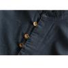 Spring Men's Casual Linen Shirt Retro Chinese Style Thin Stand-up Collar Slim Cotton And Linen Shirt