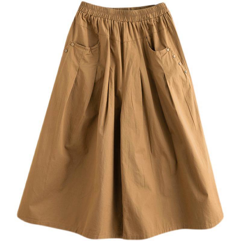 Cotton Wide Leg Pants Women Arrival Summer Vintage Style Solid Color Loose Female Ankle-length Casual Pants B2537