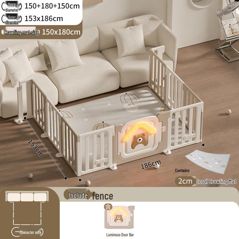 Three-Sided Baby Sofa Rail and Crawling Mat for Indoor Play