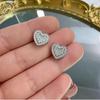 Heart Shaped Iced Out Moissanite Stud Earrings Copper Hip Hop Jewelry For Men Women