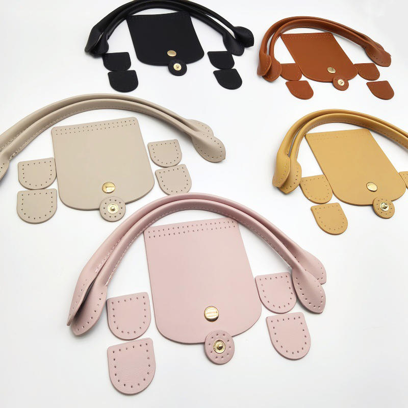 DIY Bags Knitting Crochet Set Adjustable PU Leather Shoulder Strap Flap Cover Handles Handbag Purse Backpack Crossbody Bag Replacement