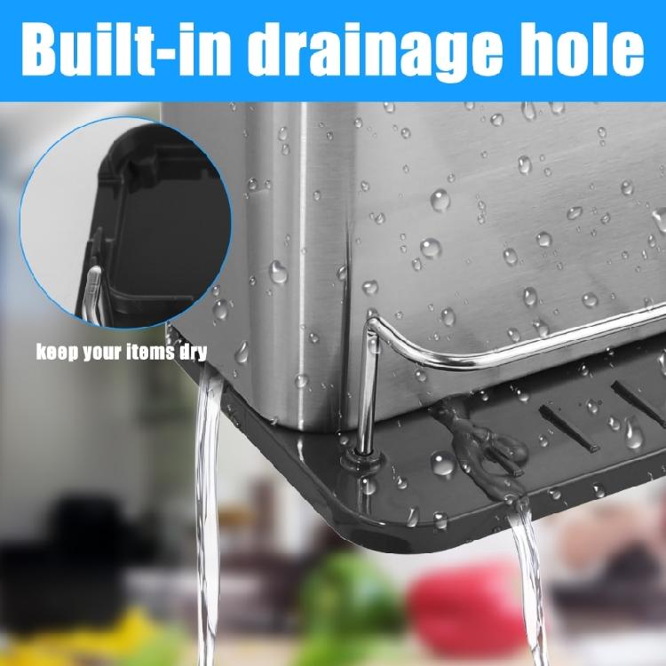 Kitchen Counter Stainless Steel Organizers with Drain Holes Kitchen Sponge Holder for Sponge Brush and Utensils Storage