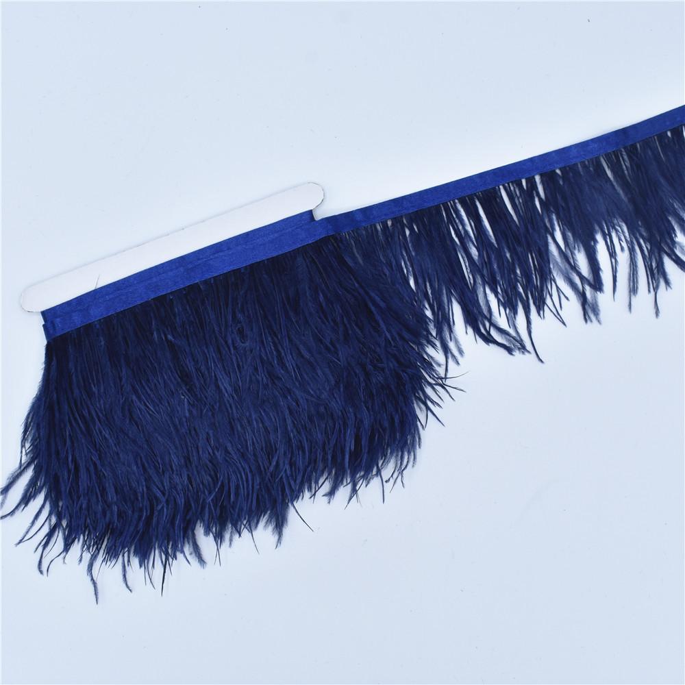 PióroWysokiej jakości 2 metry 8-10 CM prawdziwe kolorowe obszycia z piór strusich na spódnicę/sukienkę/kostium pióra taśma ratin plumas trimming