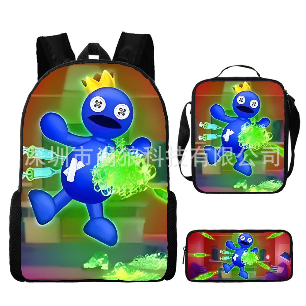 Rainbow Friends Rainbow Friends Student School Bag Digital Printed Oxford Cloth Backpack Satchel Pencil Case