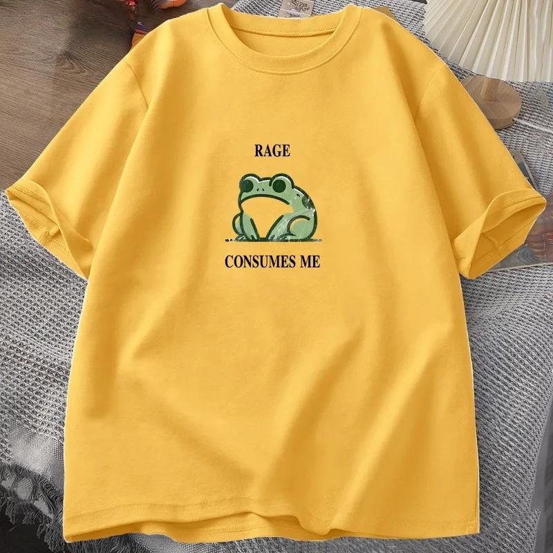 Rage Consumes Me Frog Vintage T Shirt Men Women Tee Nature Lover Silly Frog Retro T-Shirt Mens Clothing Cotton Short Sleeve Top