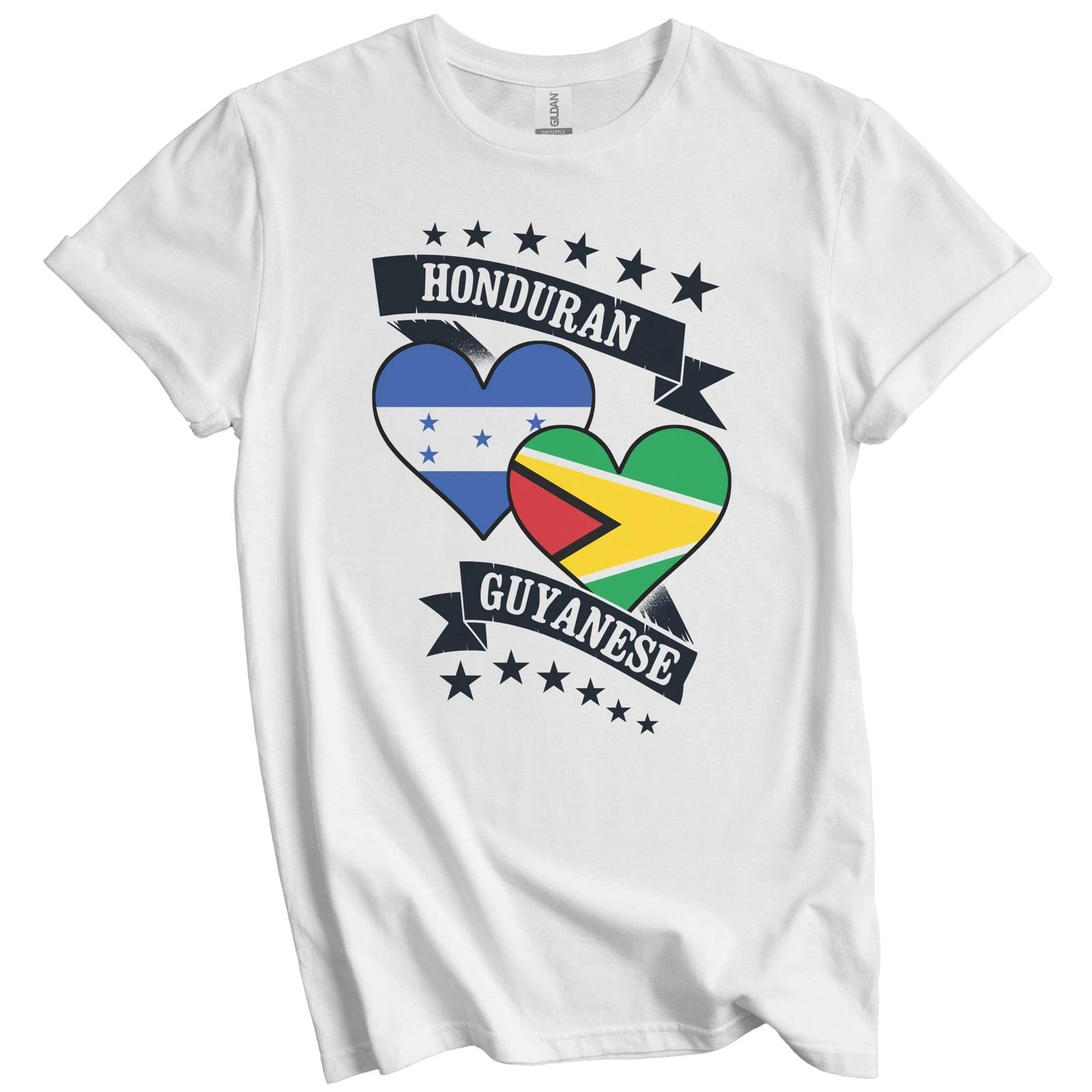 Honduran Guyanese Heart Flags Honduras Guyana T-Shirt M