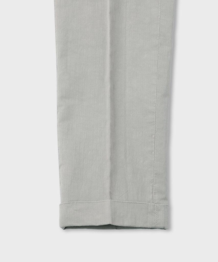 PANICALE Linen Blend Elastic Waist Pants [Gray]
