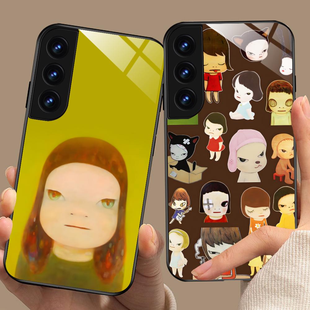 Anime Yoshitomo Nara Phone Case for Samsung Galaxy A56 55 54 53 52 51 36 35 34 23 16 15 5G Glass Colorful Cover Cover Smartphone