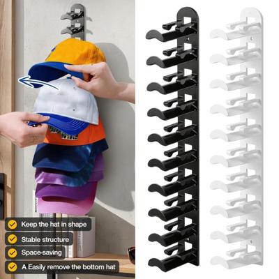 Baseballkappen-Hänger Wandmontierter Hut-Organizer Hält bis zu 10 Hüte Platzsparender Kappenhalter Hut-Haken für Tür Schrank Schlafzimmer Wohnheim