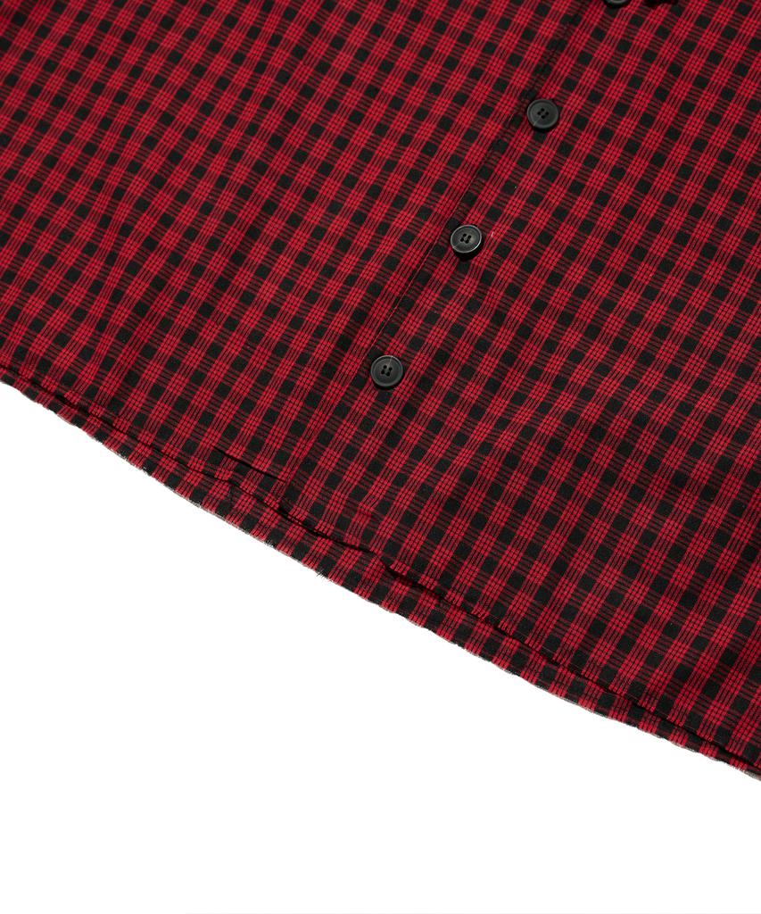 ANALOG MOOD Tartan Check Hoodie (Red)