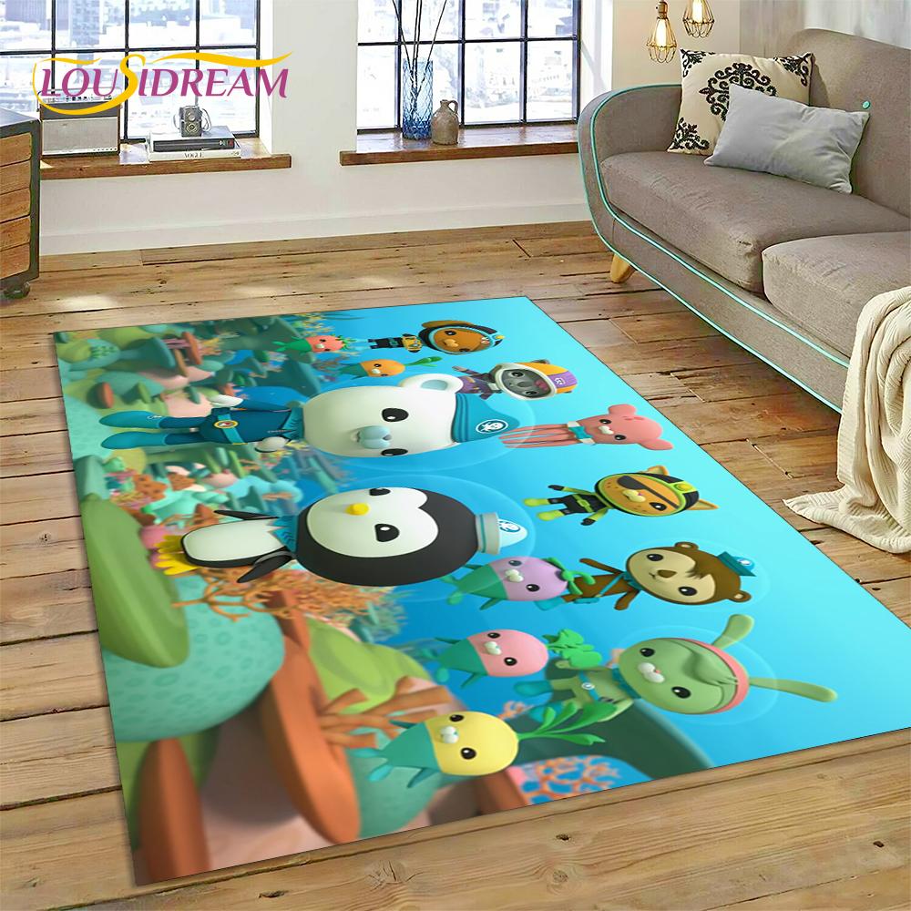 3D kreslený koberec The Octonauts Barnacles, Koberec do obývacího pokoje, ložnice, k pohovce, rohožka, Dekorace, Dětská protiskluzová podlahová rohož