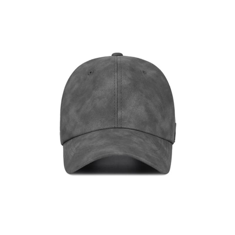 VARZAR VA Studded Vegan Leather Ball Cap Charcoal