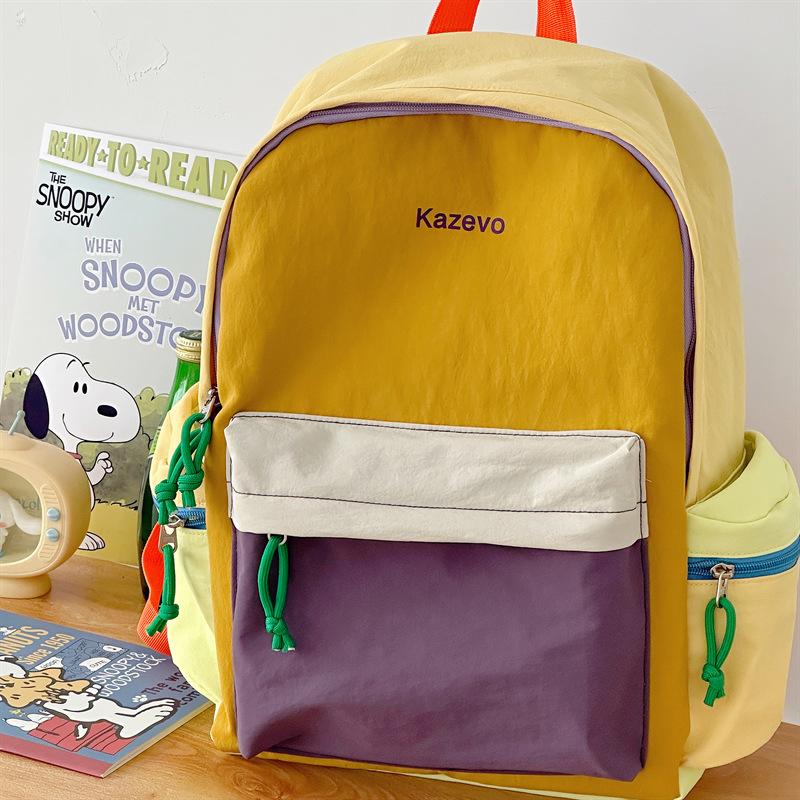 

2026New stylish high-value backpack for female junior high and high school students, school bag, travel casual outdoor backpack жовтий