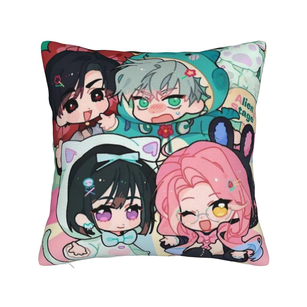 Alien Stage Anime Square Pillow Cases Cushion Cover Funny Zipper Decorative Pillowcase for Home 40x40cm