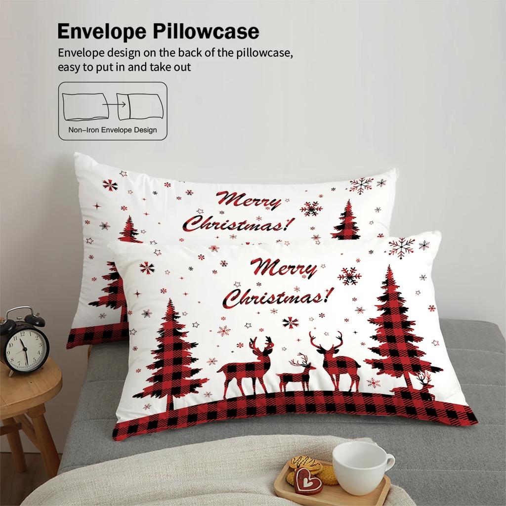 3pcs Merry Christmas Themed Pattern Bedding Set Christmas Tree for Teenagers and Adult's Bedroom a Christmas Gift