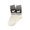 Ich Herbst- und Winter-Cartoon-Farbblock-Hund-Mädchensocken, Verdickte Wollsocken, Warme Socken, Wadenlange Socken, Retro-Outfits