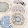 Round Placemat Cotton Tassel Antiskid Dining Table Mat Absorbent Insulation Dish Pad Desk Decoration And Accessories Plate Mug