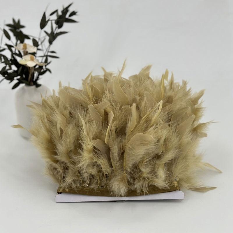 10-15cm Coffee Turkey Feather Trim Feathers Fringe Ribbon DIY Sewing Clothing Handwork Wedding Dress Crafts Party Decorations