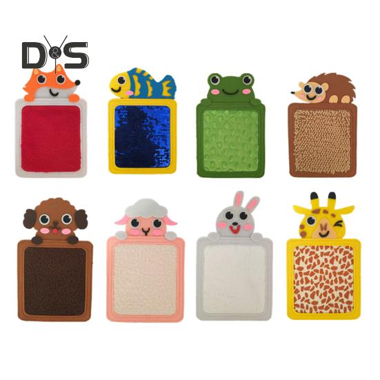 8Pcs Cartoon Animal Sensory Mat Educational Animal Textured Learning Pad Toddlers Boys Girls Anxiety Stress Relief Calming Touch Rug Fidget Toy