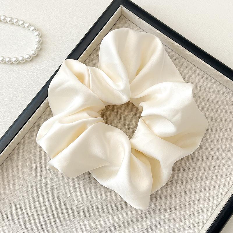 Korean Satin Scrunchie: French Retro Solid Color 15CM Classic Imitation Silk Hair Accessory