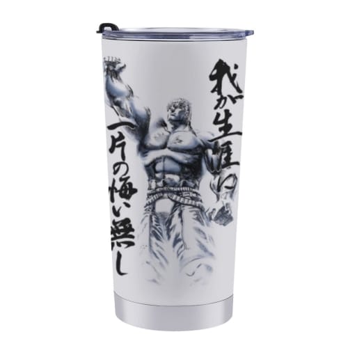 

Fist of the North Star tumbler glass, 600ml, vacuum insulated, double-walled, SUS304 food-grade stainless steel, with lid. Perfect for keeping your co