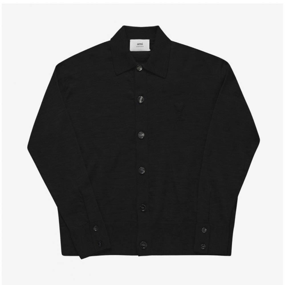 Ami Ukc042 Kn0039 001 Ami De Coeur TOne On TOne Heart Logo Public Cardigan