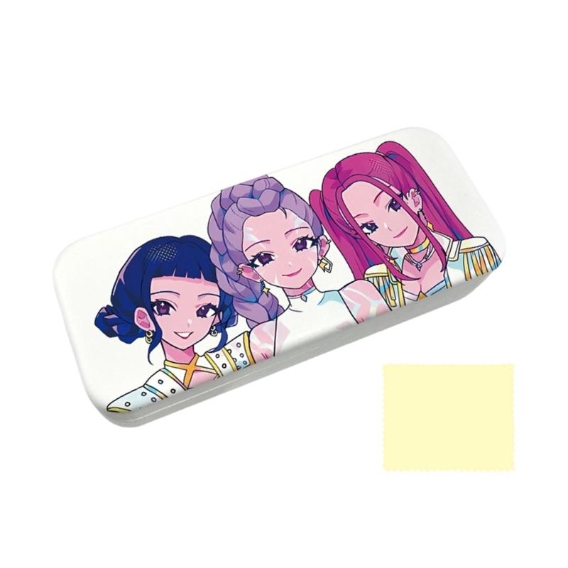 Anime PU Leather Glasses Case Witch Hunters Design Soft Lining for Scratch Prevent Eyewear Holder for Daily Travel Use