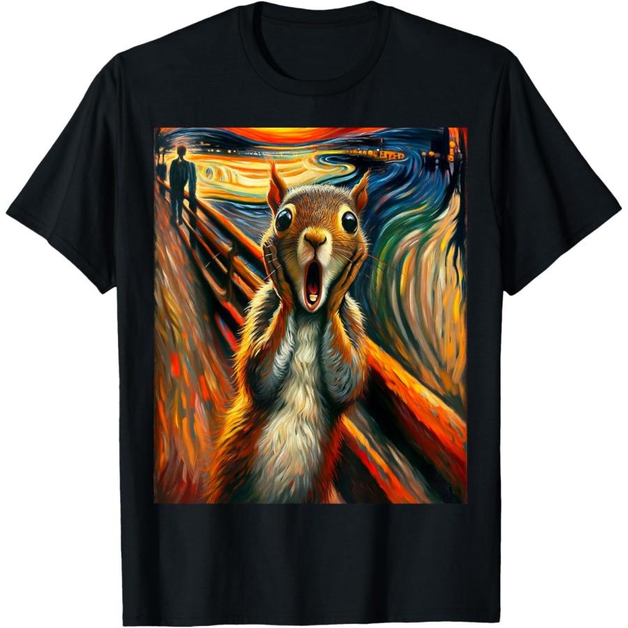 

Expressionist Scream Shirt Squirrel Lovers Artistic Squirrel T-Shirt XXXXXL чорний